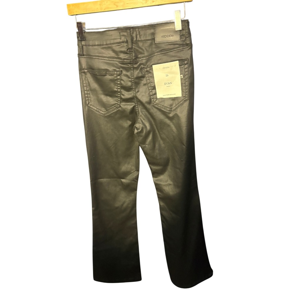 Hidden Jeans Ryan Black Coated Bootcut Jeans High Rise Size 26 NWT HD3322-B - Picture 2 of 6